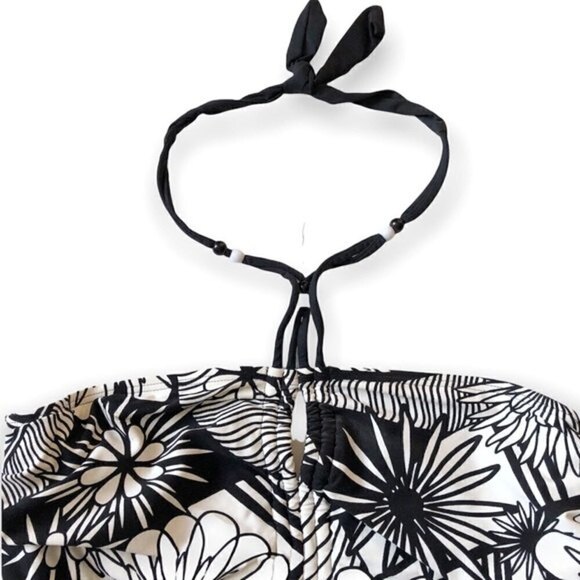 Coco Reef Tankini Swim Top 32C Black White Floral Bandeau - Picture 4 of 11